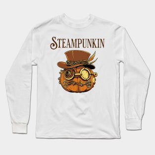 Funny Steampunkin (Steampunk and Pumpkin) design Long Sleeve T-Shirt